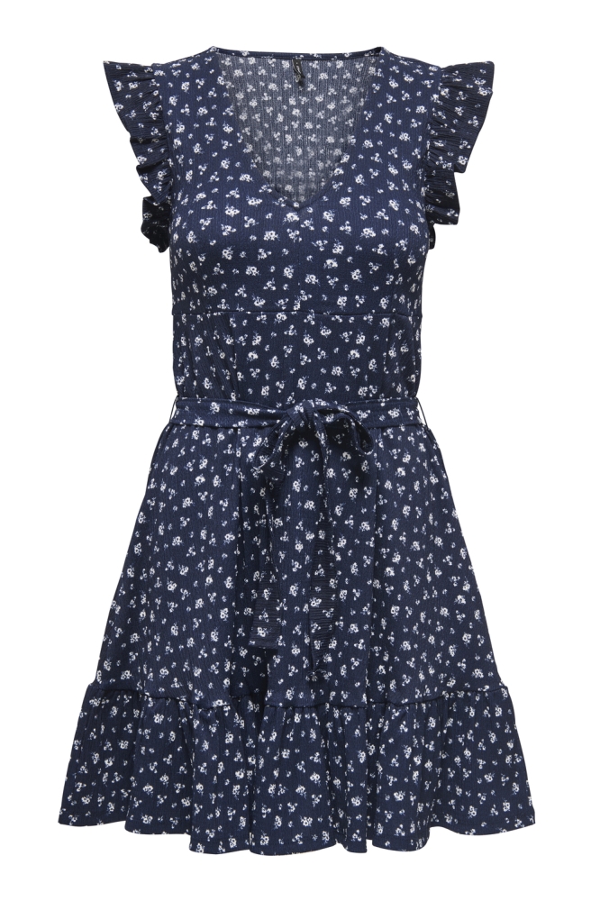 ONLHILLARY V NECK BELT DRESS CS OX 15360716 NIGHT SKY/ANN FLOWER